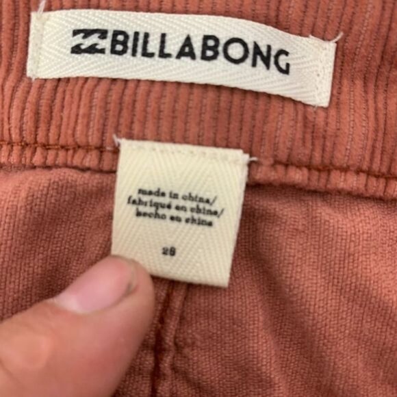 Billabong Womens Corduroy Button-Front Mini Skirt Size 28 Rust - Picture 3 of 7